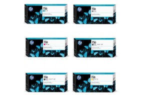 Комплект картриджей HP P2V68A + P2V69A + P2V70A + P2V71A + P2V72A + P2V73A (730) 300мл.