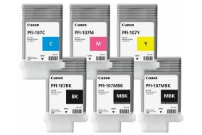 Комплект картриджей Canon PFI-107 (MBKх2,BK,M,C,Y) 6шт х 130мл (KT018078)